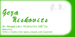 geza miskovits business card